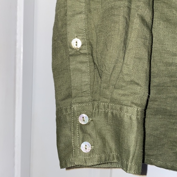 Max Studio Linen Blend Button Down - Picture 4 of 5